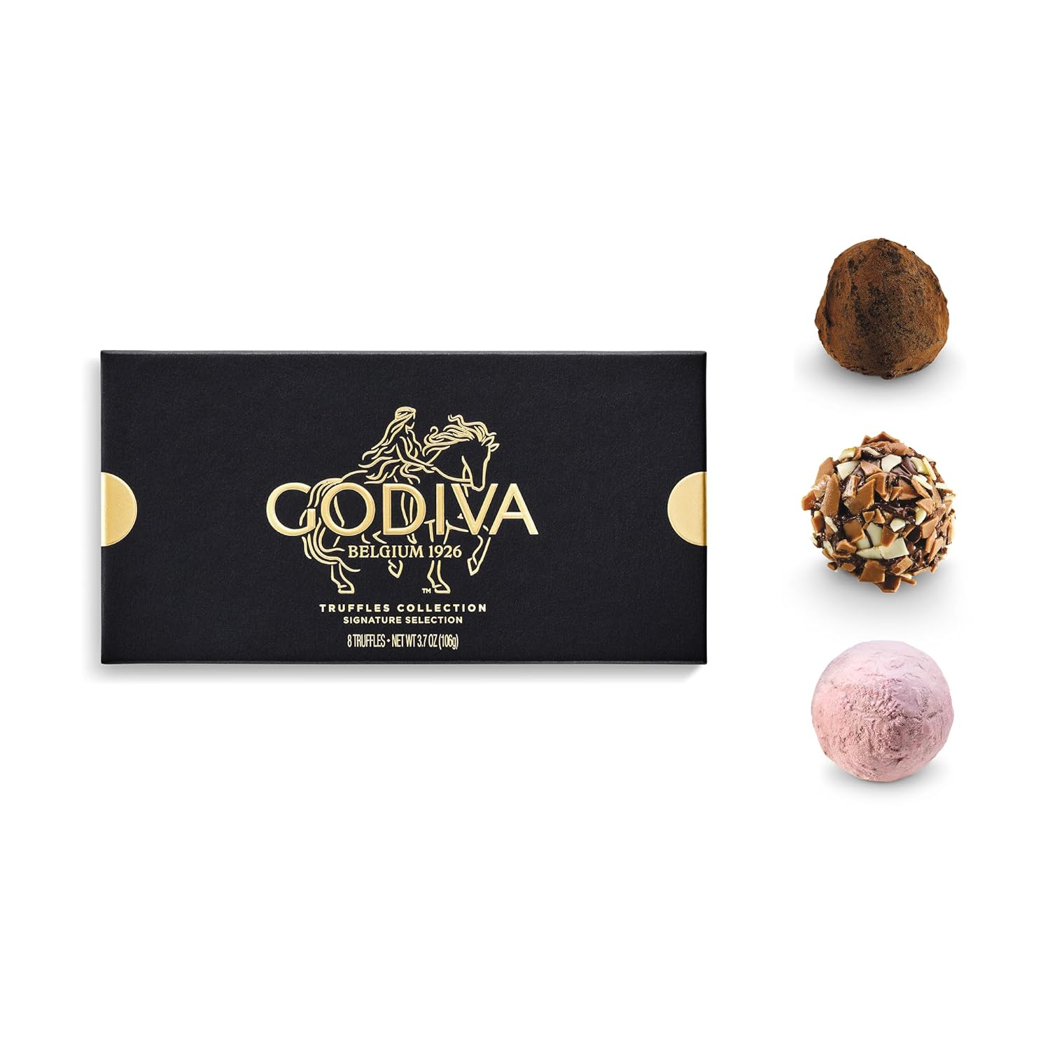 Godiva Signature Truffle Gift Box, Belgian Dark and Milk Chocolates with Ganache Center, G
